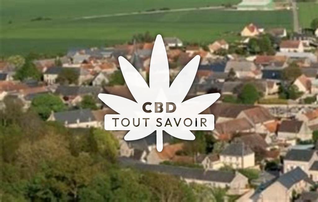 Village à Bercheres-les-Pierres avec feuille Cannabis CBD