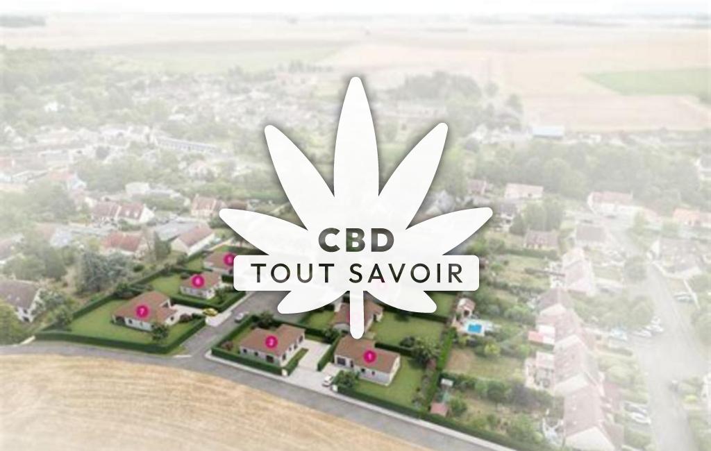 Village à Corancez avec feuille Cannabis CBD