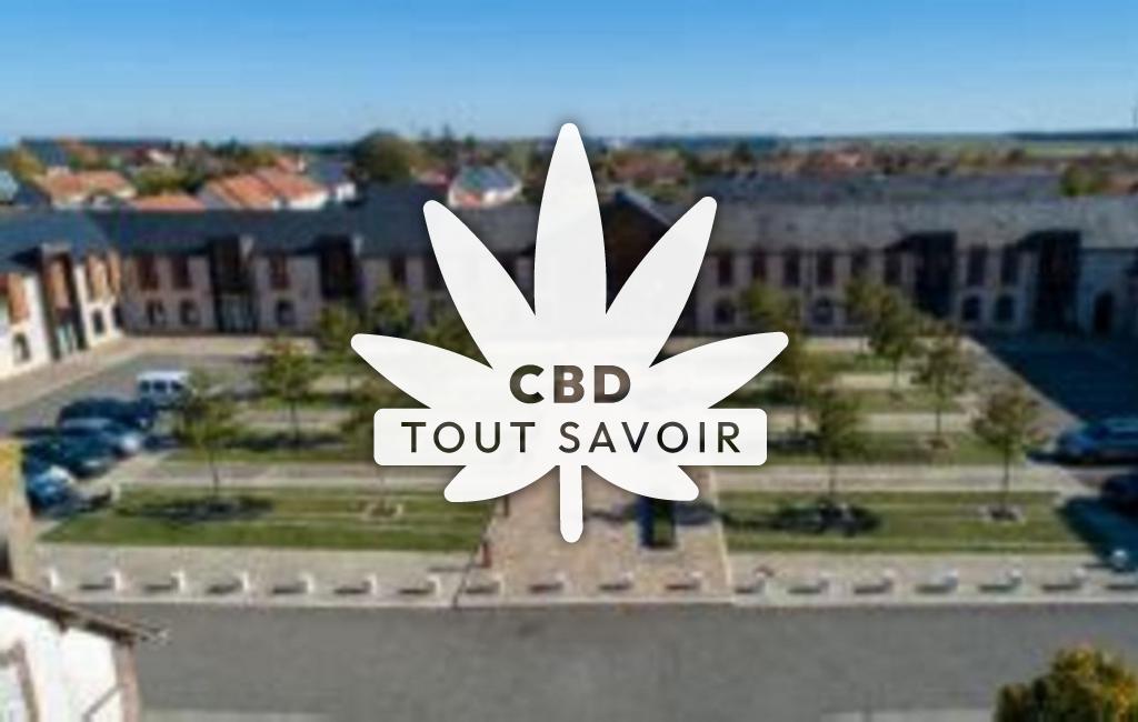 Village à Mignieres avec feuille Cannabis CBD