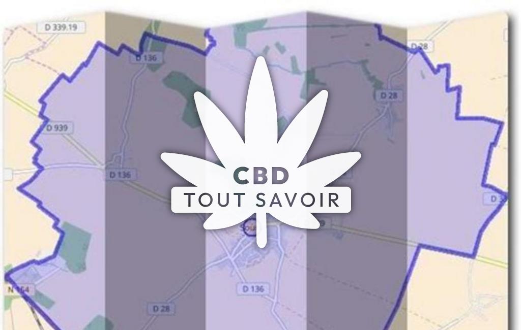Village à Sours avec feuille Cannabis CBD
