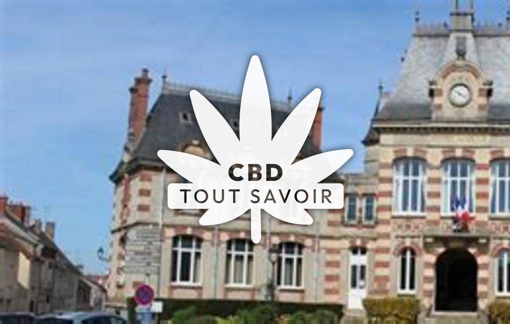 Village à Auneau-Bleury-Saint-Symphorien avec feuille Cannabis CBD