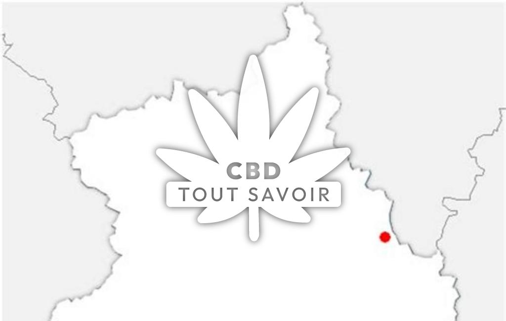 Village à Levainville avec feuille Cannabis CBD
