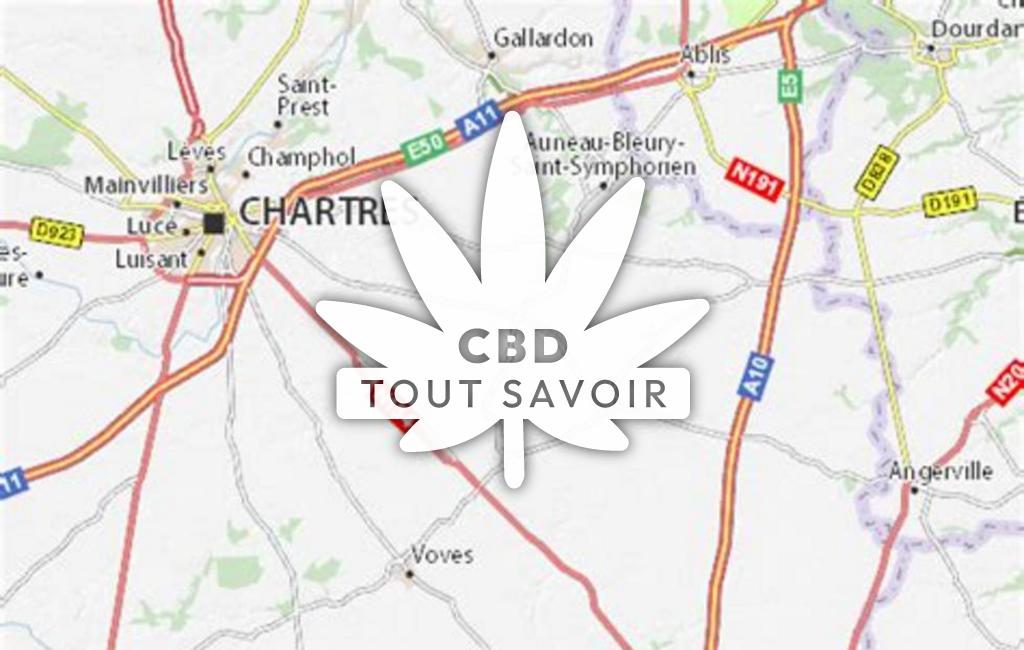 Village à Moinville-la-Jeulin avec feuille Cannabis CBD