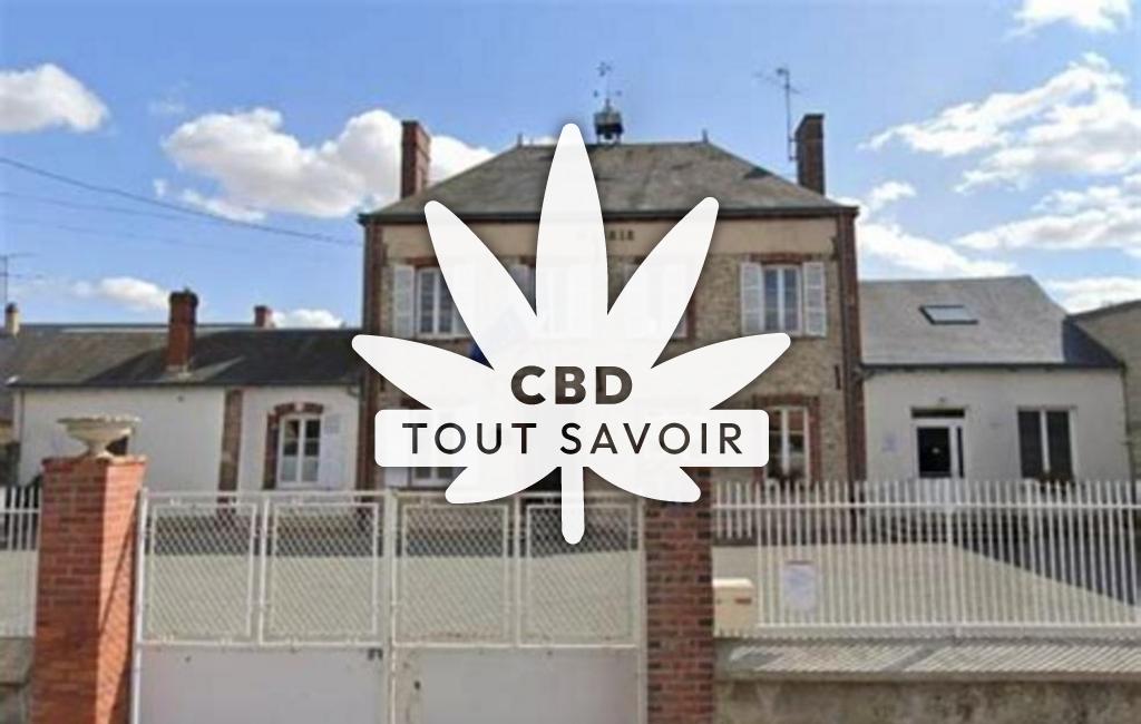 Village à Oinville-sous-Auneau avec feuille Cannabis CBD