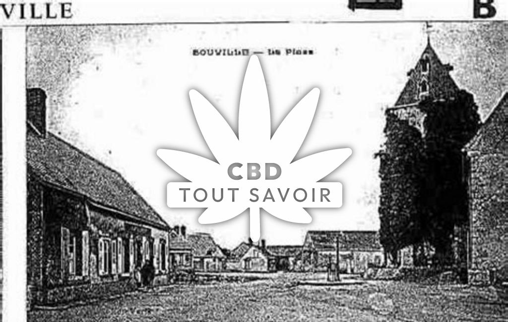 Village à Bouville avec feuille Cannabis CBD