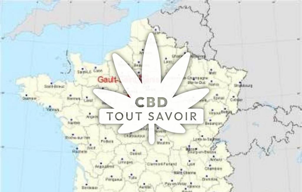 Village à Le-Gault-Saint-Denis avec feuille Cannabis CBD