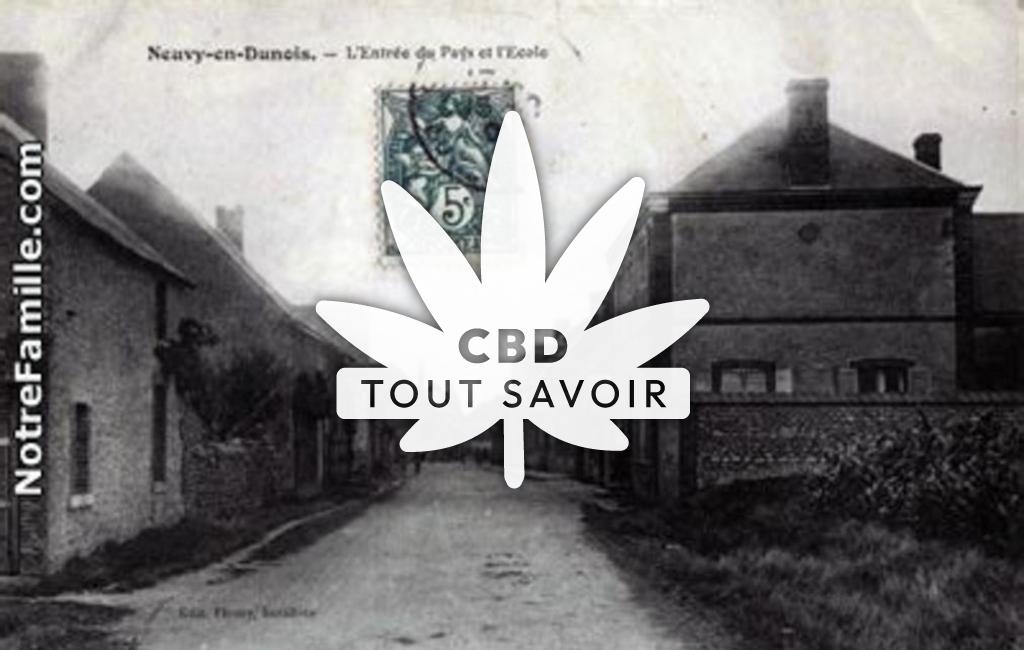 Village à Neuvy-en-Dunois avec feuille Cannabis CBD