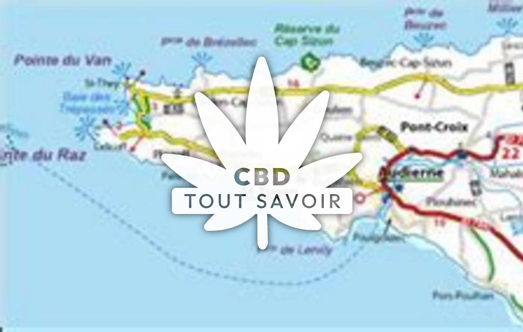 Village à Pouldergat avec feuille Cannabis CBD