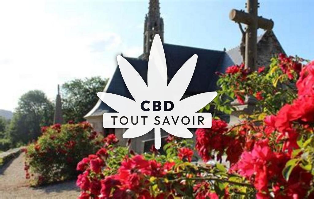 Village à Saint-Coulitz avec feuille Cannabis CBD