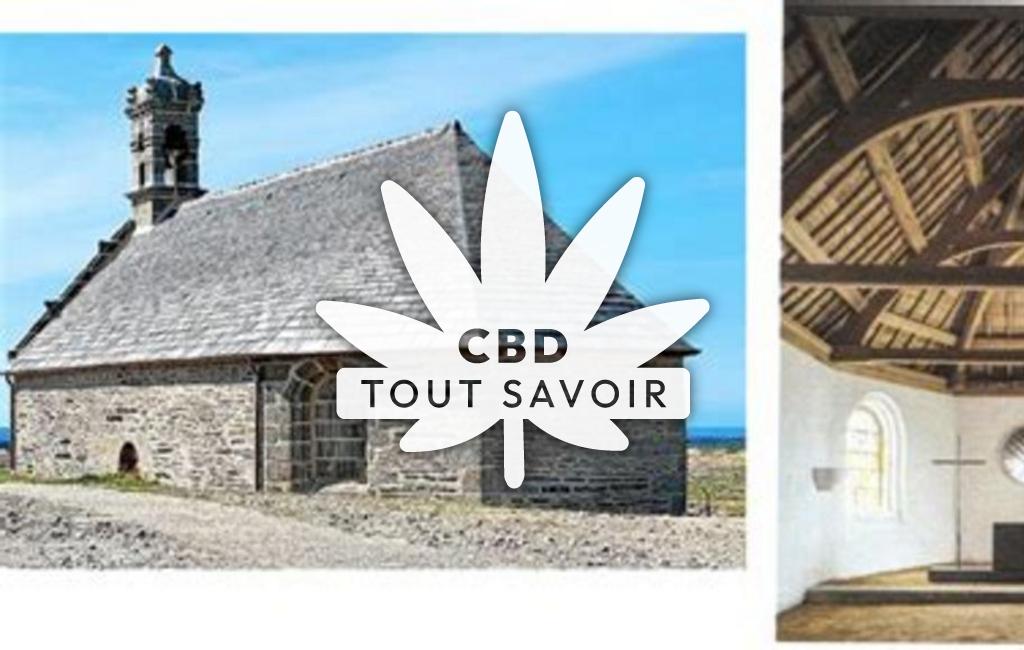Village à Brasparts avec feuille Cannabis CBD