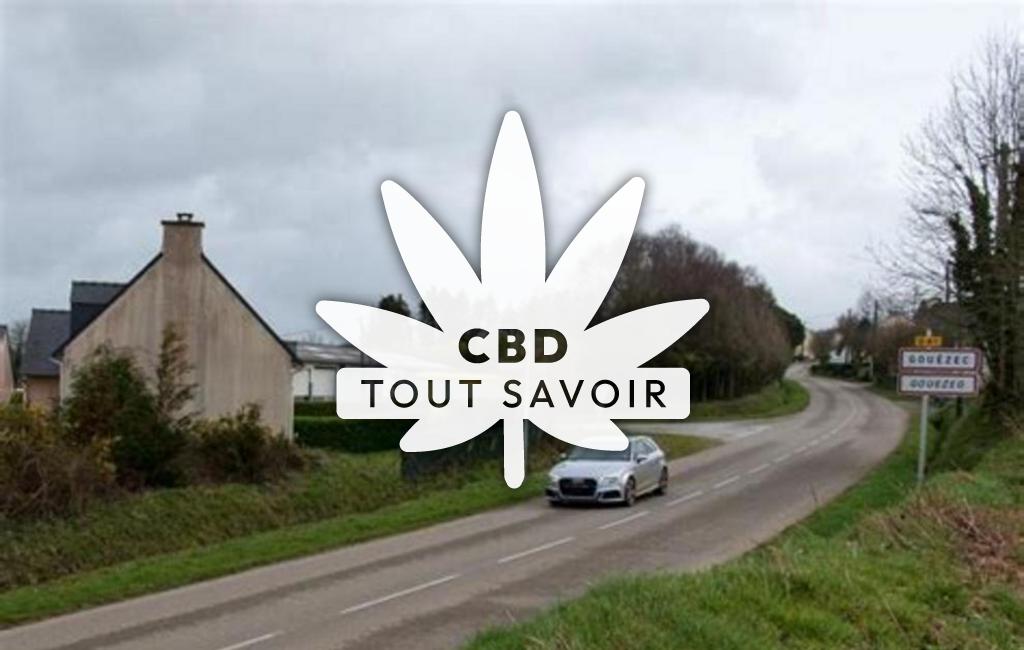Village à Gouezec avec feuille Cannabis CBD