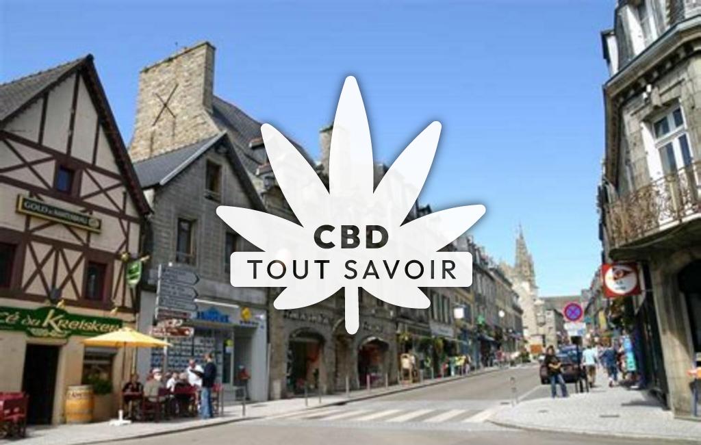 Village à Saint-Pol-de-Leon avec feuille Cannabis CBD