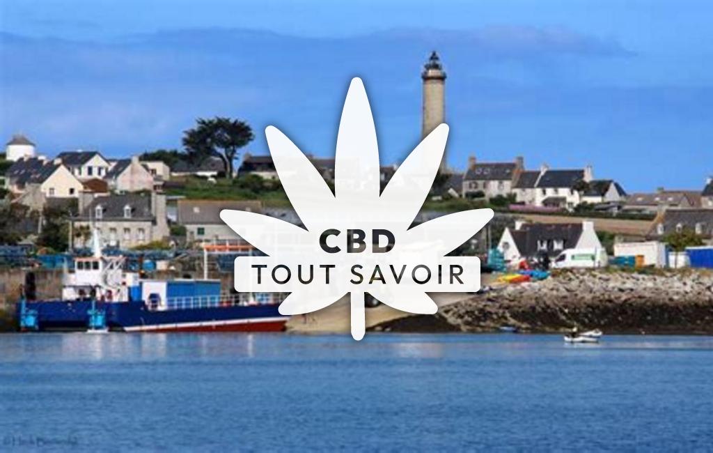 Village à Ile-de-Batz avec feuille Cannabis CBD
