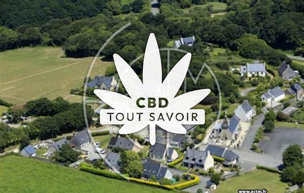 Village à Loc-Brevalaire avec feuille Cannabis CBD