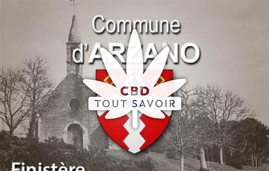 Village à Arzano avec feuille Cannabis CBD