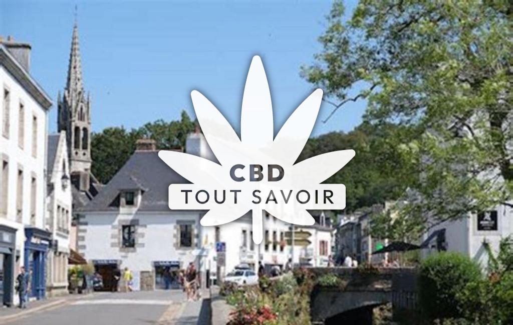 Village à Scaer avec feuille Cannabis CBD