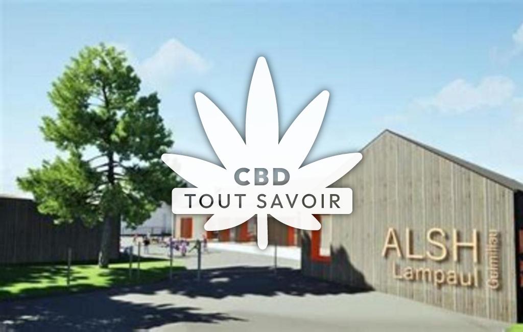 Village à Lampaul-Guimiliau avec feuille Cannabis CBD