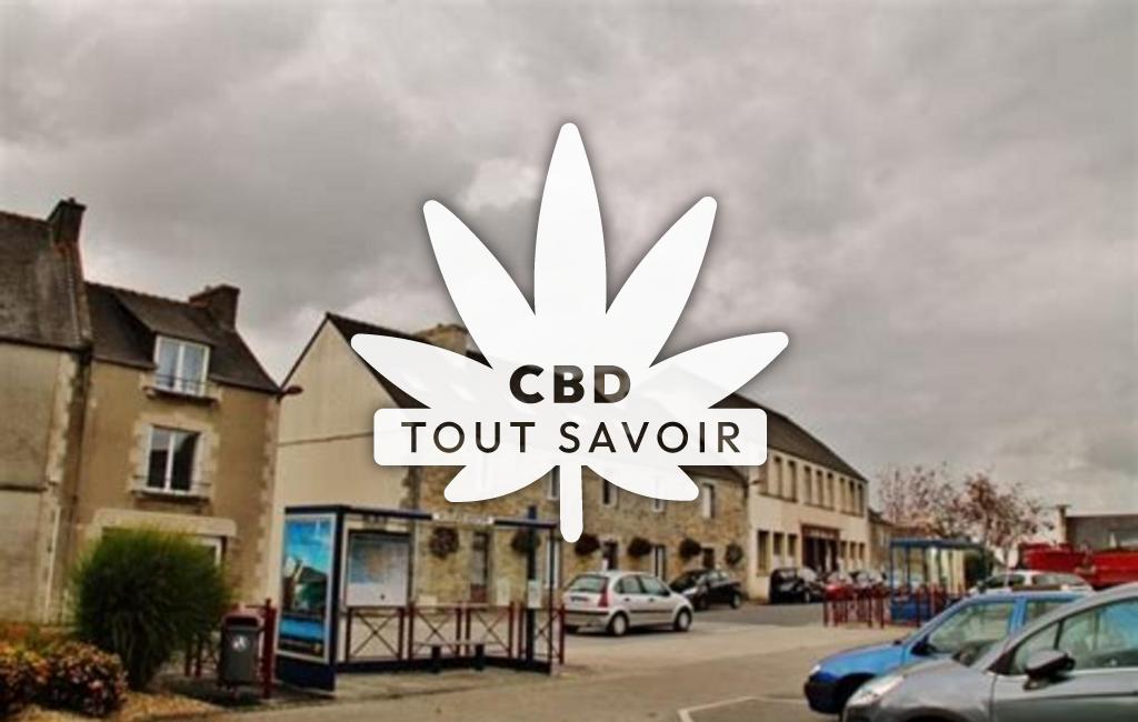 Village à Lanneuffret avec feuille Cannabis CBD