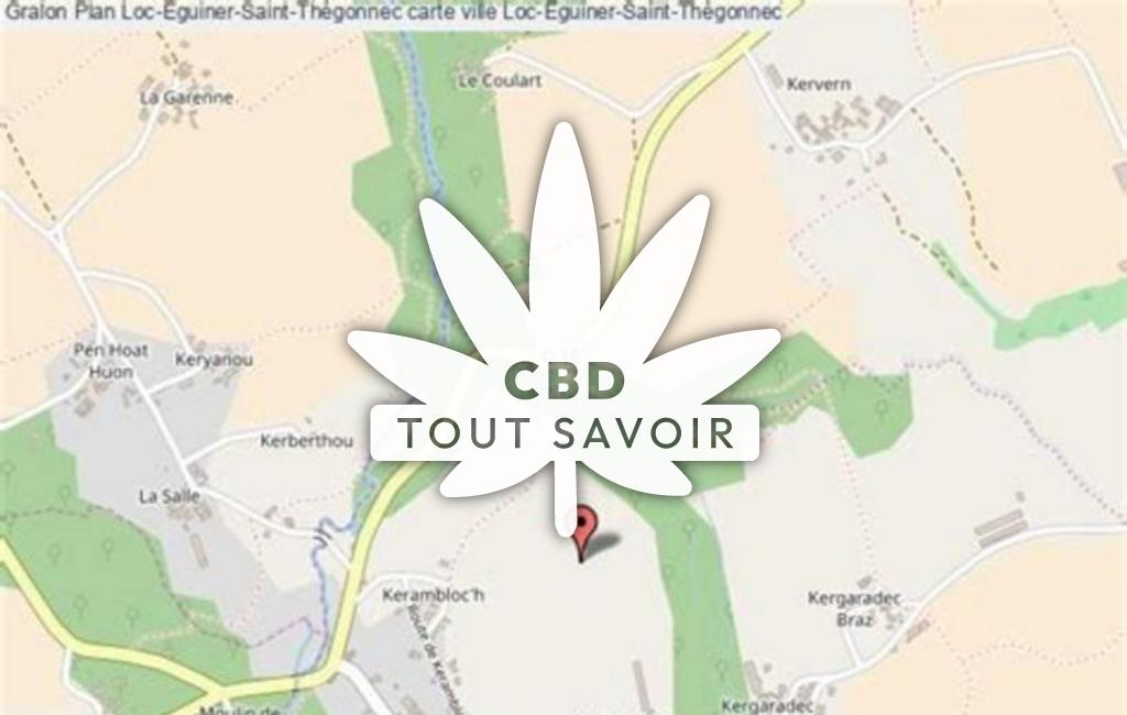 Village à Loc-Eguiner avec feuille Cannabis CBD