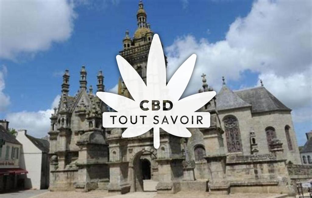 Village à Le-Cloitre-Saint-Thegonnec avec feuille Cannabis CBD