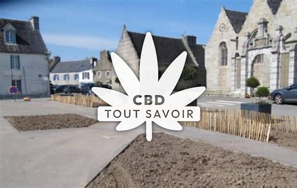 Village à Pleyber-Christ avec feuille Cannabis CBD