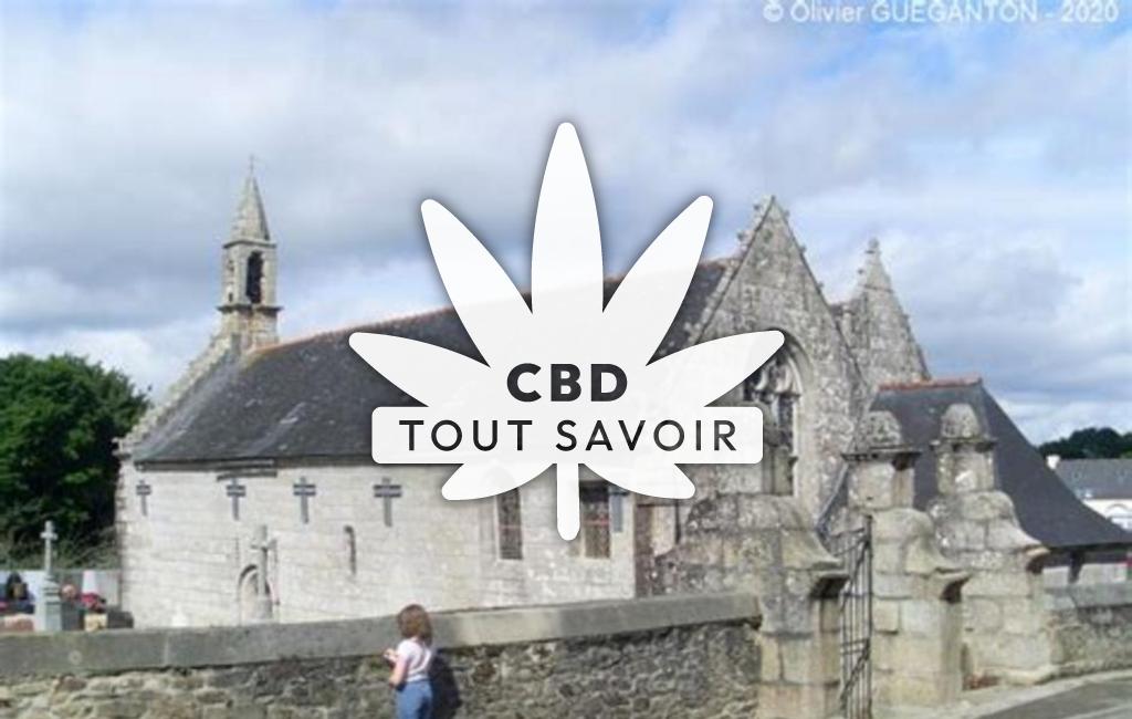 Village à Saint-Thegonnec-Loc-Eguiner avec feuille Cannabis CBD