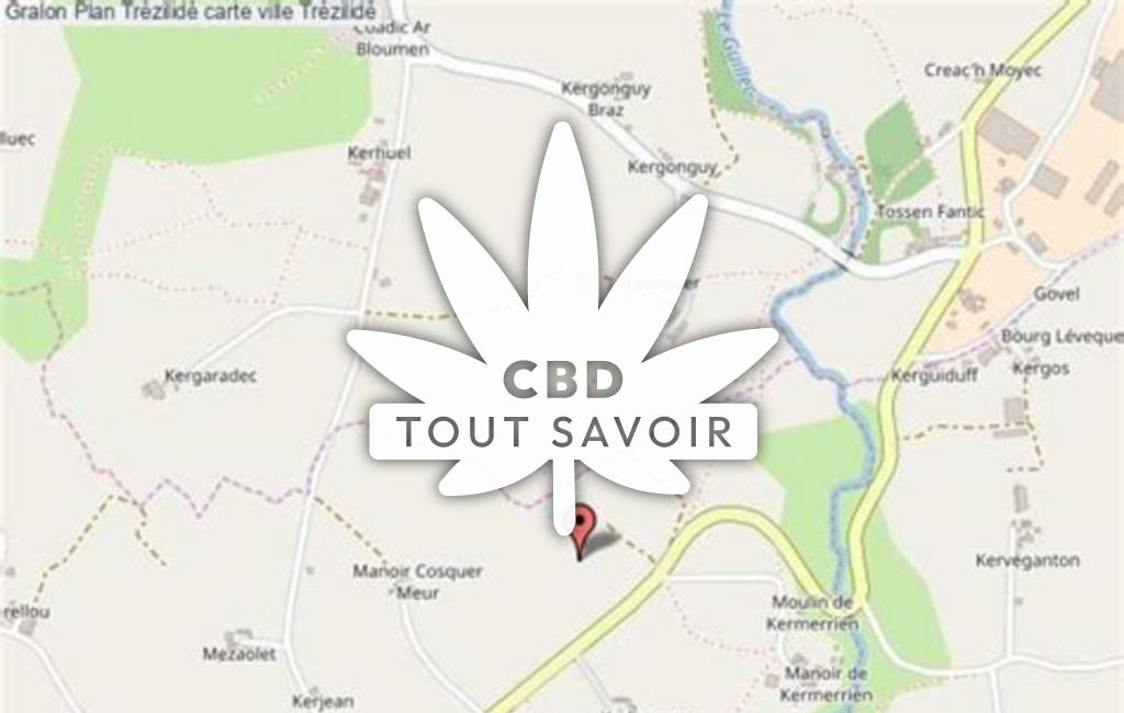 Village à Trezilide avec feuille Cannabis CBD