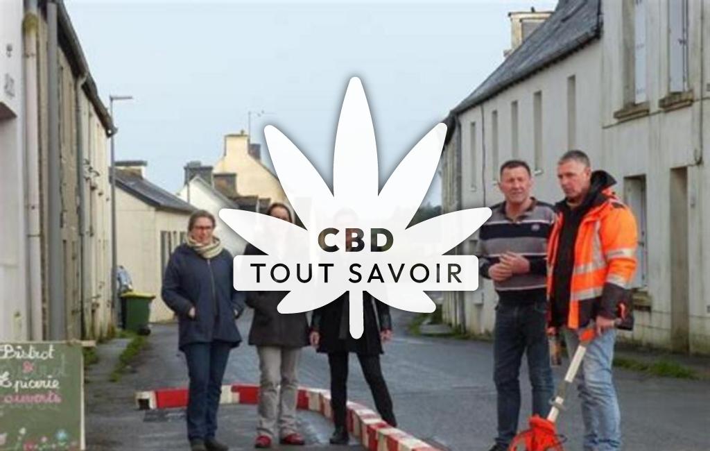 Village à Le-Trehou avec feuille Cannabis CBD