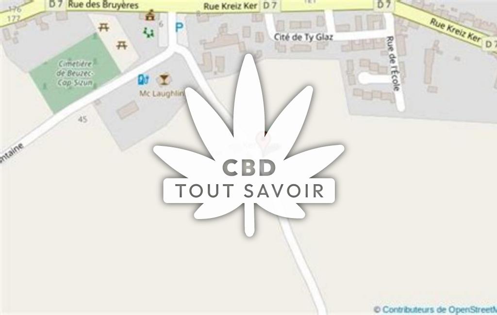 Village à Sizun avec feuille Cannabis CBD