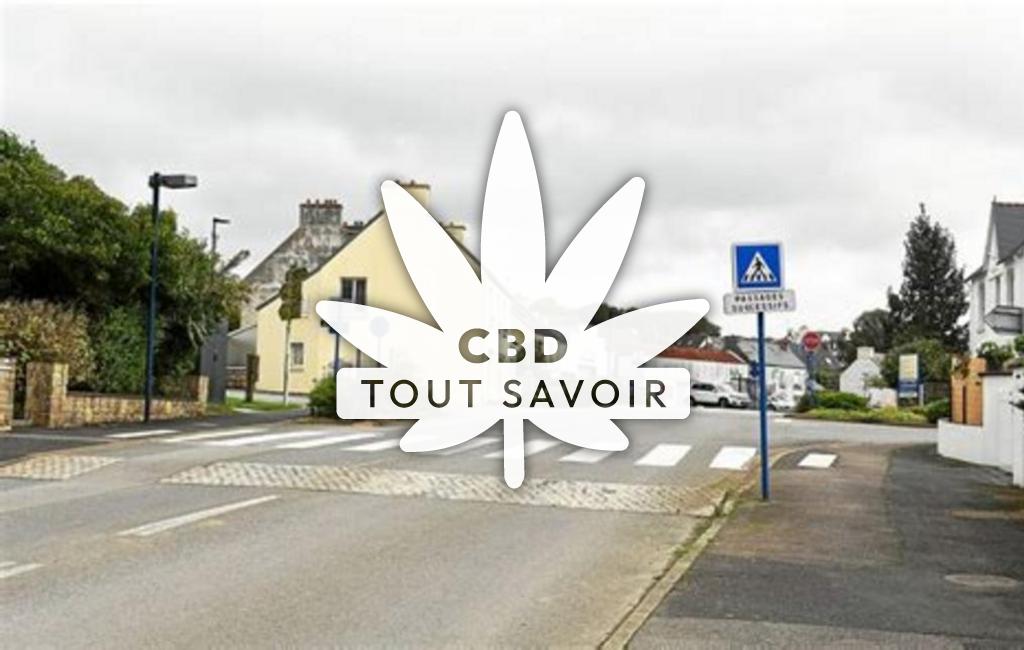 Village à Loperhet avec feuille Cannabis CBD