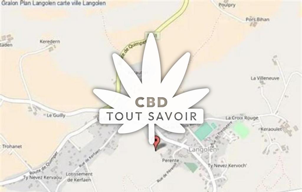 Village à Langolen avec feuille Cannabis CBD