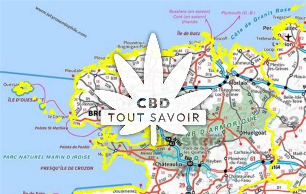 Village à Saint-Goazec avec feuille Cannabis CBD