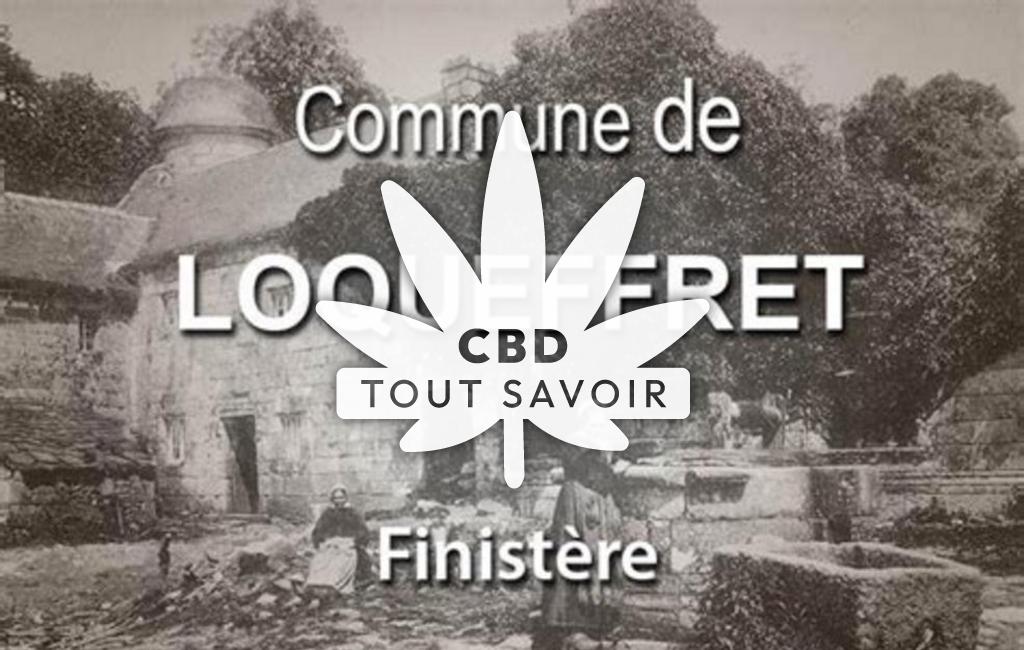 Village à Loqueffret avec feuille Cannabis CBD