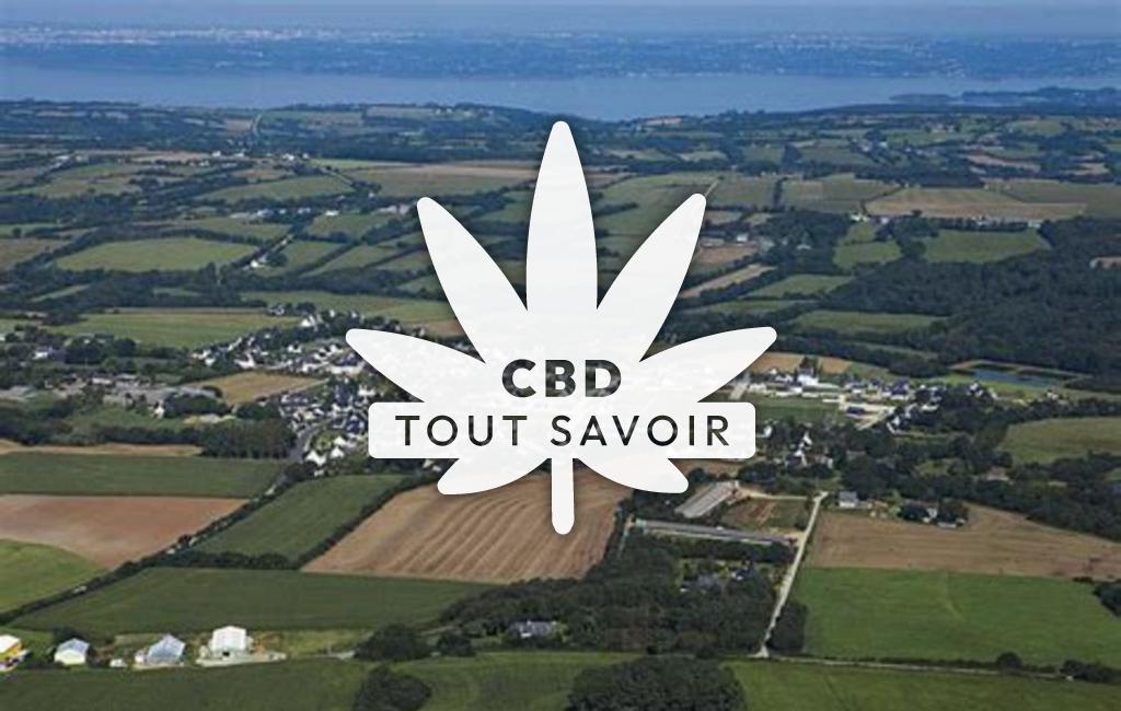 Village à Argol avec feuille Cannabis CBD
