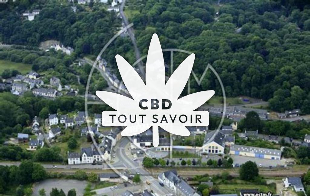 Village à Pont-de-Buis-les-Quimerch avec feuille Cannabis CBD