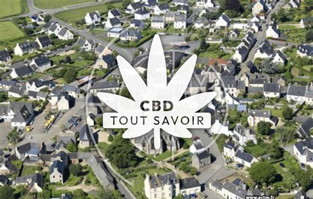 Village à Plougonven avec feuille Cannabis CBD