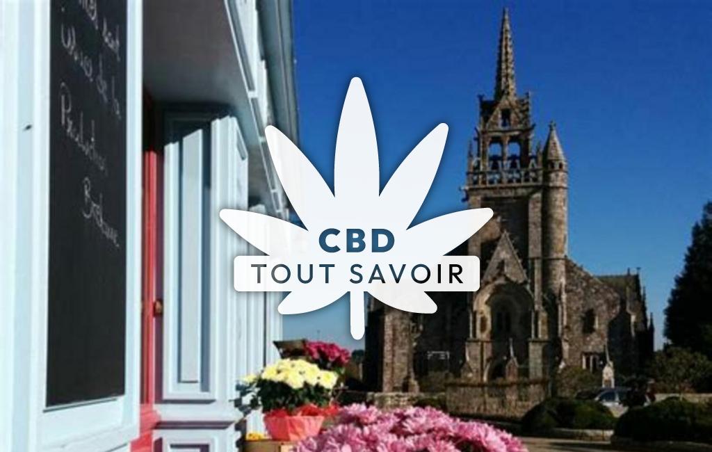 Village à Guerlesquin avec feuille Cannabis CBD