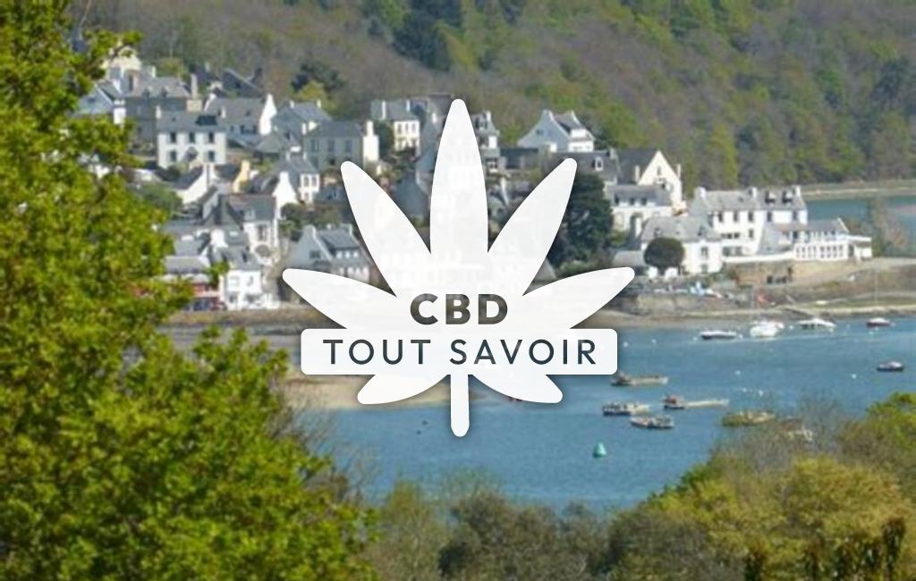 Village à Locquenole avec feuille Cannabis CBD