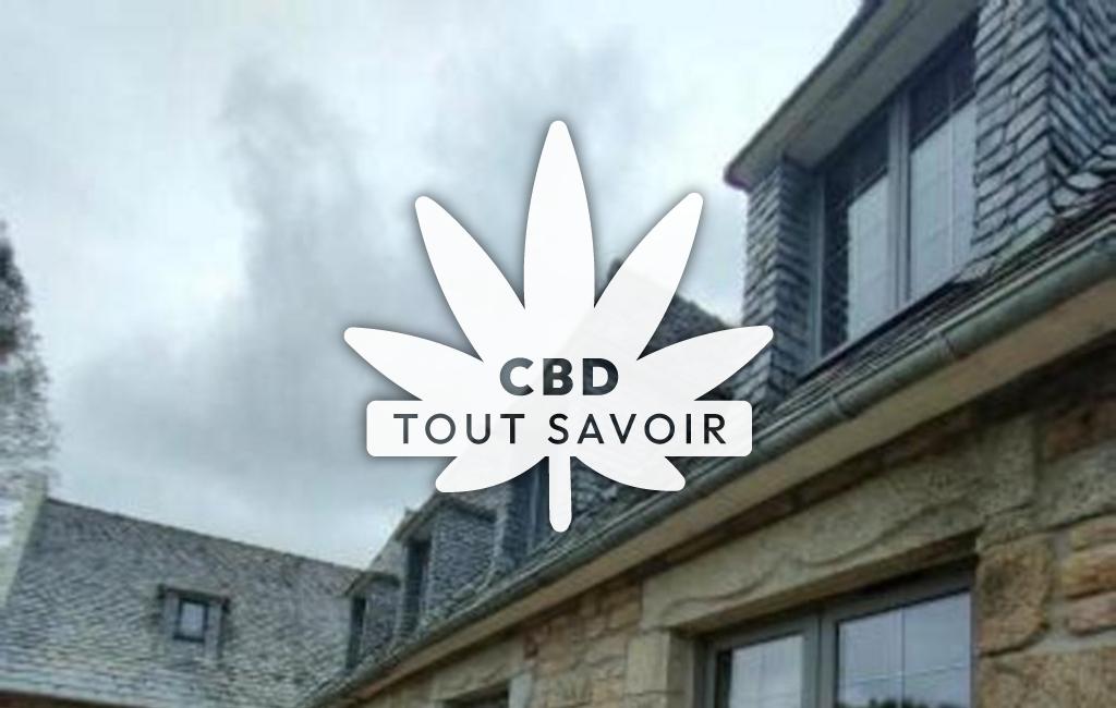 Village à Berrien avec feuille Cannabis CBD