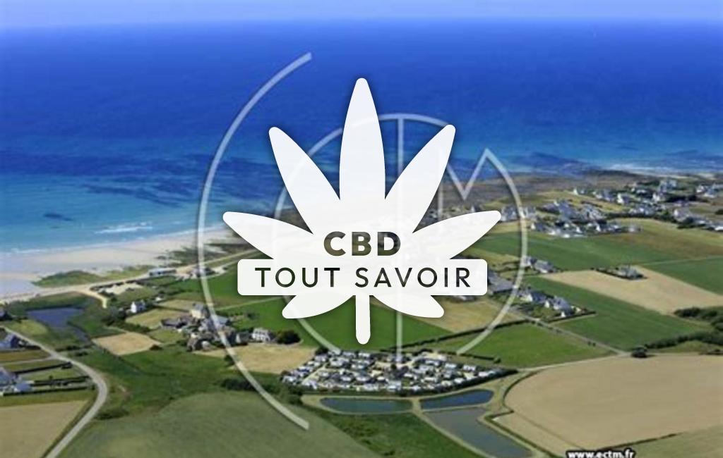 Village à Pouldreuzic avec feuille Cannabis CBD