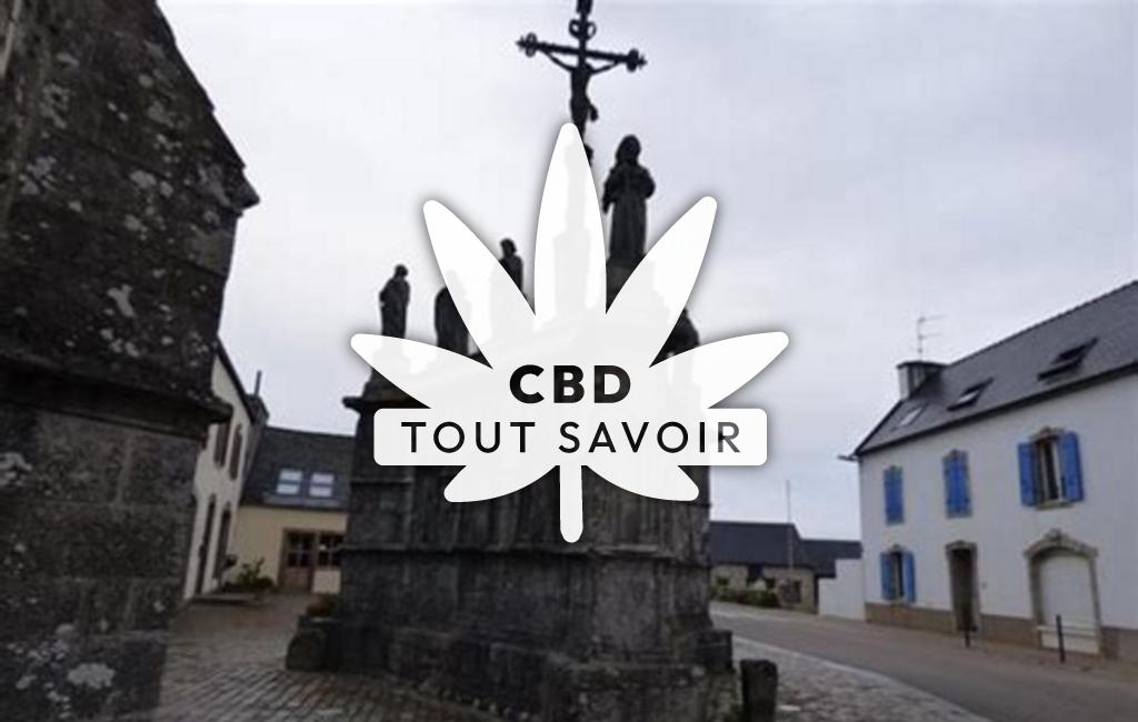 Village à Confort-Meilars avec feuille Cannabis CBD