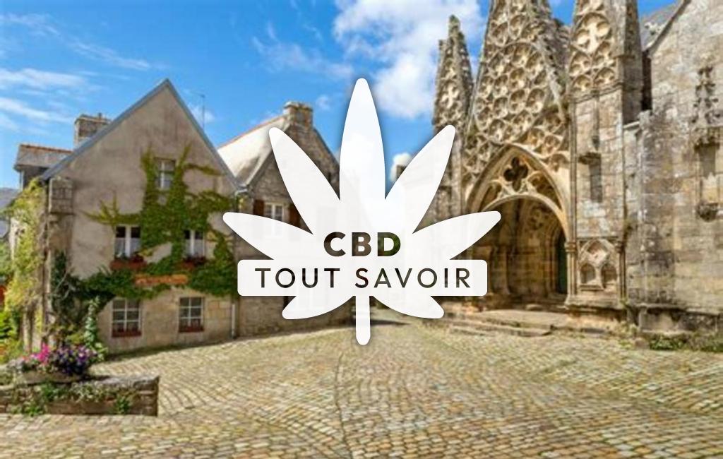 Village à Pont-Croix avec feuille Cannabis CBD