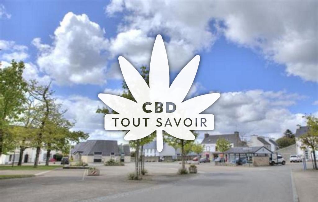 Village à Saint-Divy avec feuille Cannabis CBD