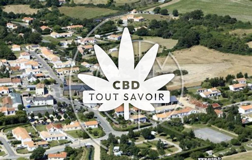 Village à Saint-Urbain avec feuille Cannabis CBD