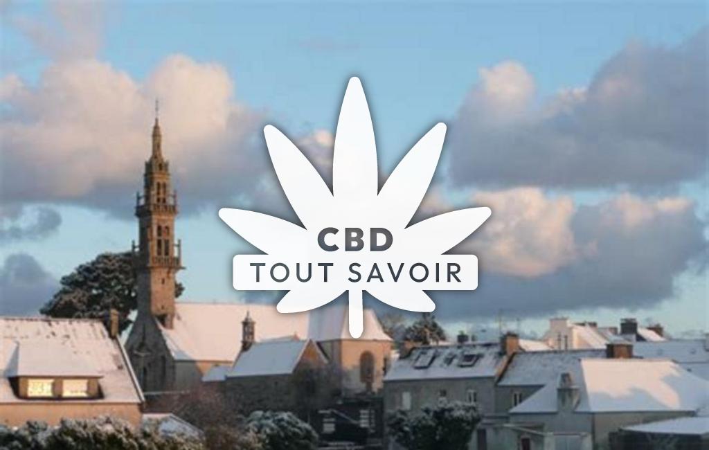 Village à Bourg-Blanc avec feuille Cannabis CBD