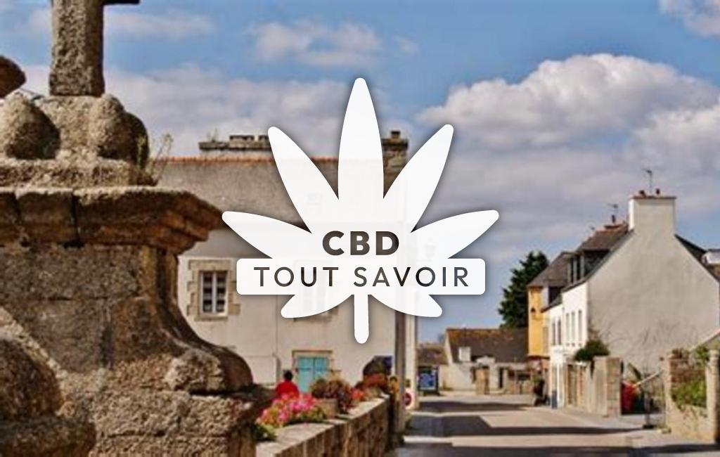 Village à Guisseny avec feuille Cannabis CBD