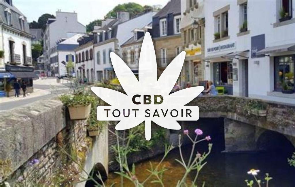 Village à Pont-Aven avec feuille Cannabis CBD