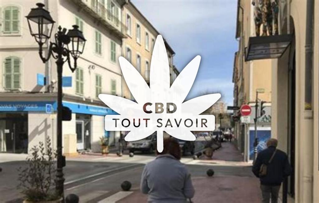 Village à Ales avec feuille Cannabis CBD
