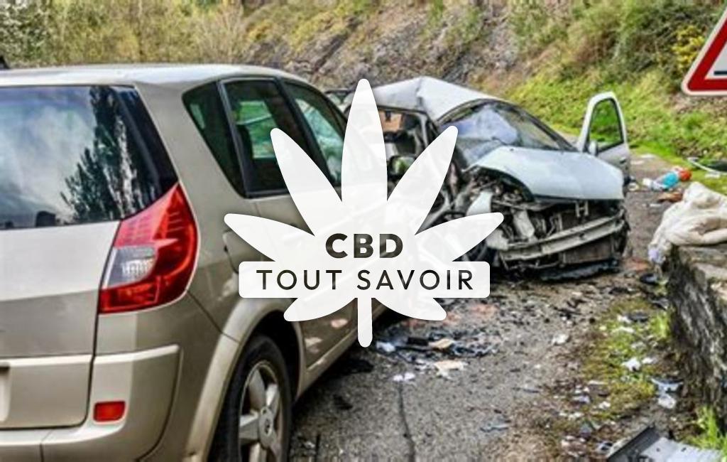 Village à Laval-Pradel avec feuille Cannabis CBD