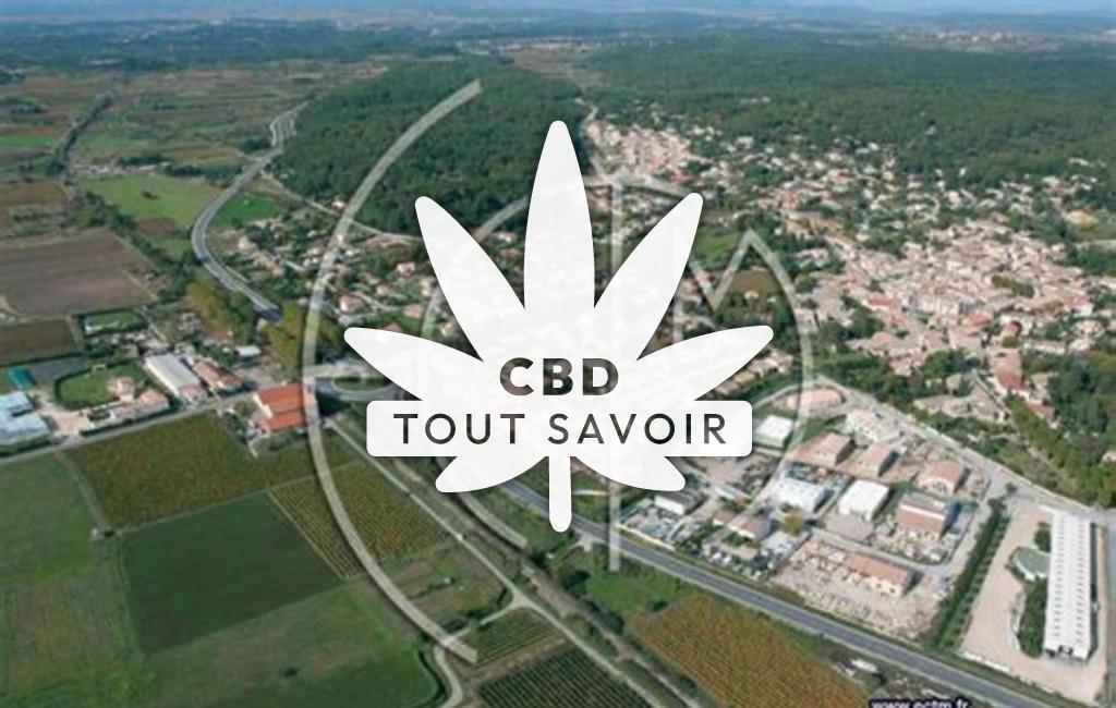 Village à Congenies avec feuille Cannabis CBD